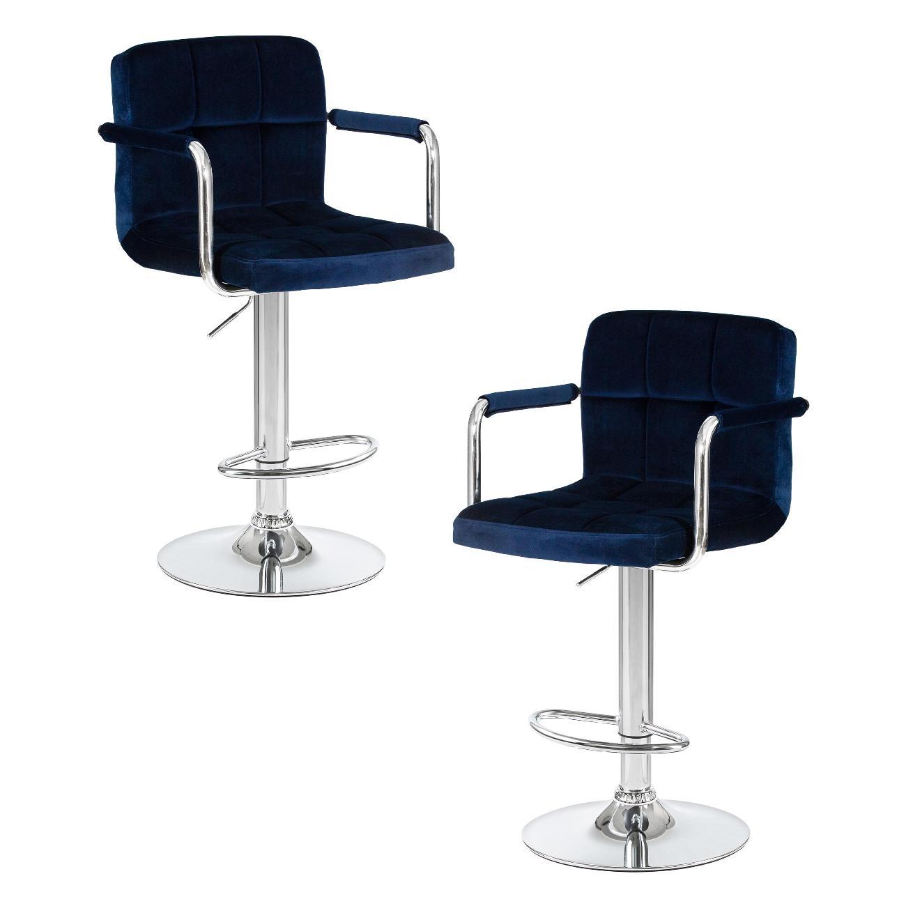 Стул барный DOBRIN KRUGER ARM синий велюр (MJ9-117) 2шт