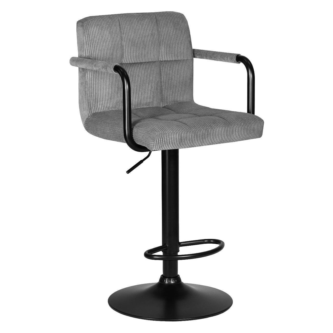 Стул барный DOBRIN KRUGER ARM BLACK серый вельвет (LAR-E2041-25) 2шт