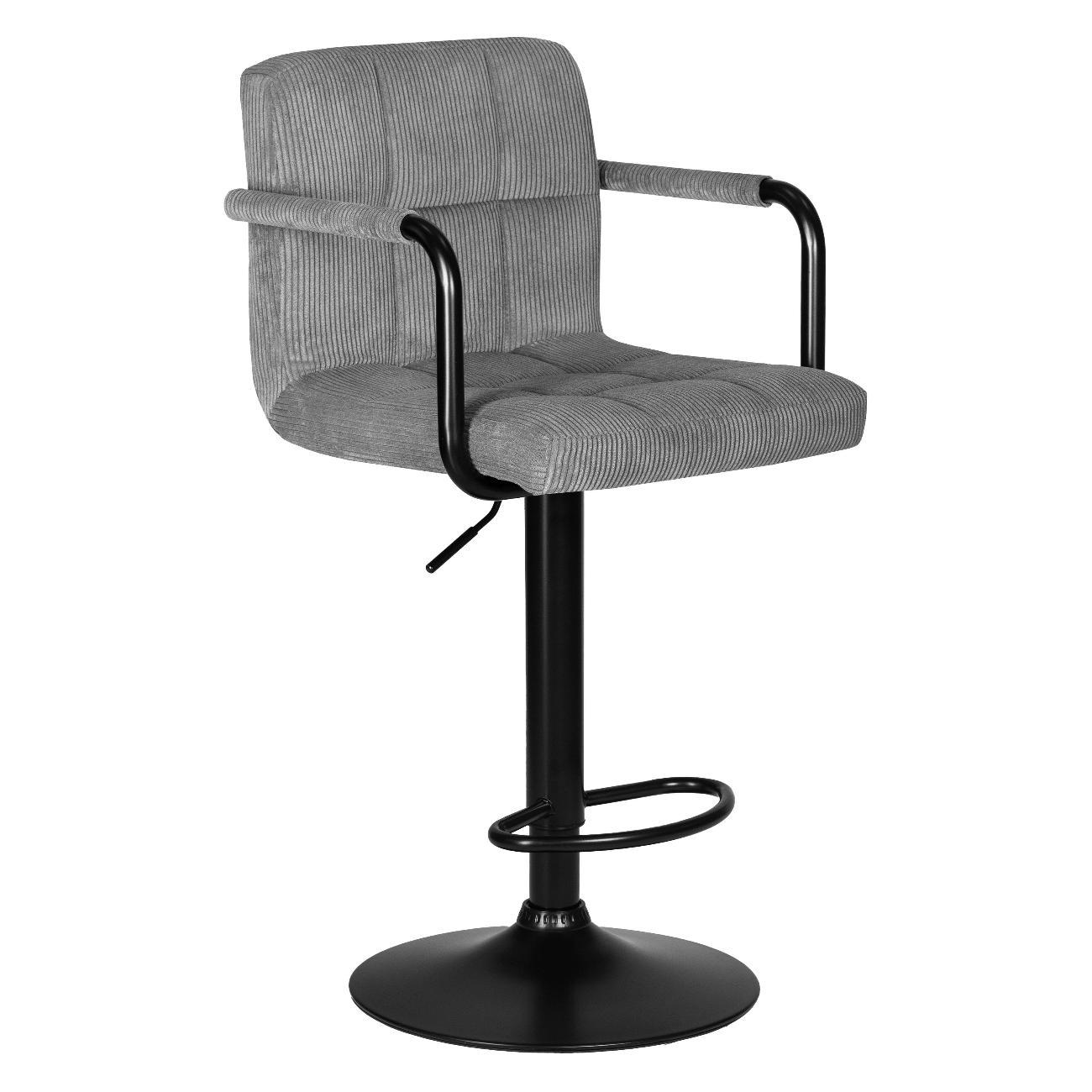 Стул барный DOBRIN KRUGER ARM BLACK серый вельвет (LAR-E2041-25) 2шт
