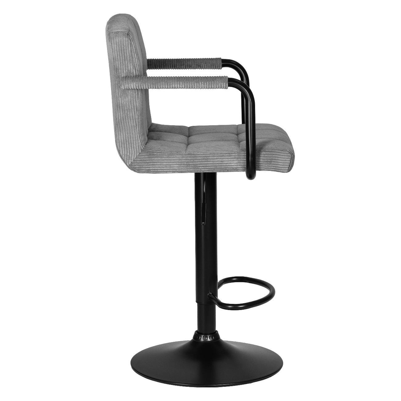 Стул барный DOBRIN KRUGER ARM BLACK серый вельвет (LAR-E2041-25) 2шт