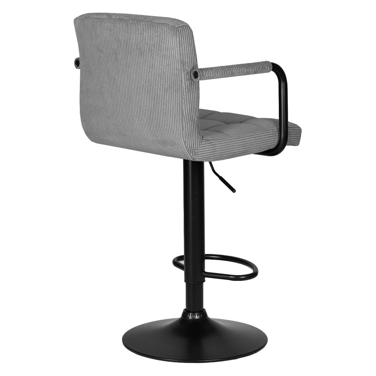 Стул барный DOBRIN KRUGER ARM BLACK серый вельвет (LAR-E2041-25) 2шт