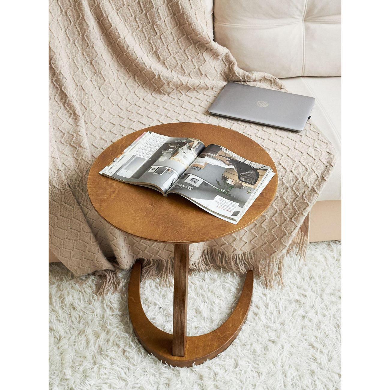 Стол АЛФАНЕРА журнальный столик круглый,деревянный/приставной