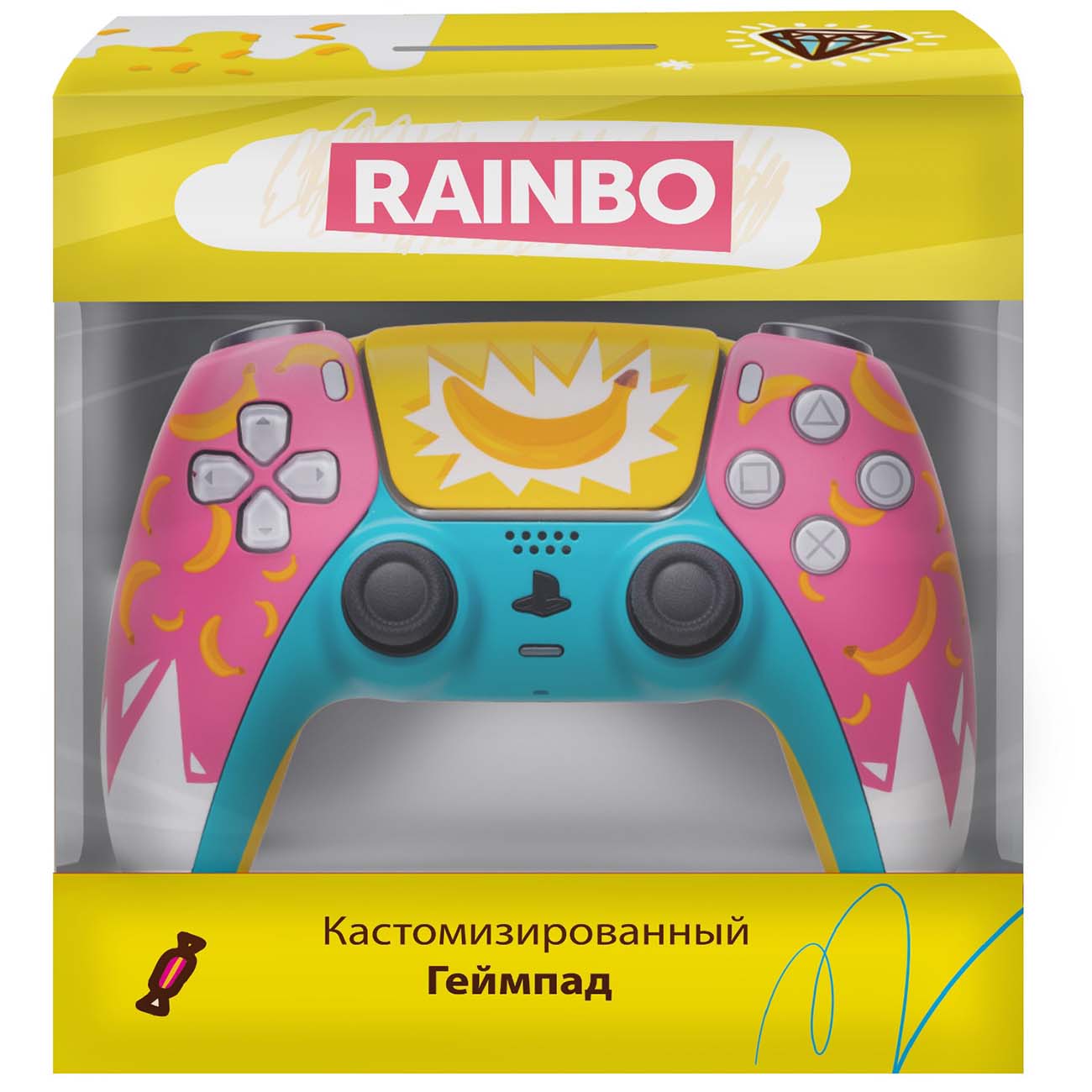 Геймпад для консоли PS5 PlayStation 5 Rainbo DualSense Banana Shake