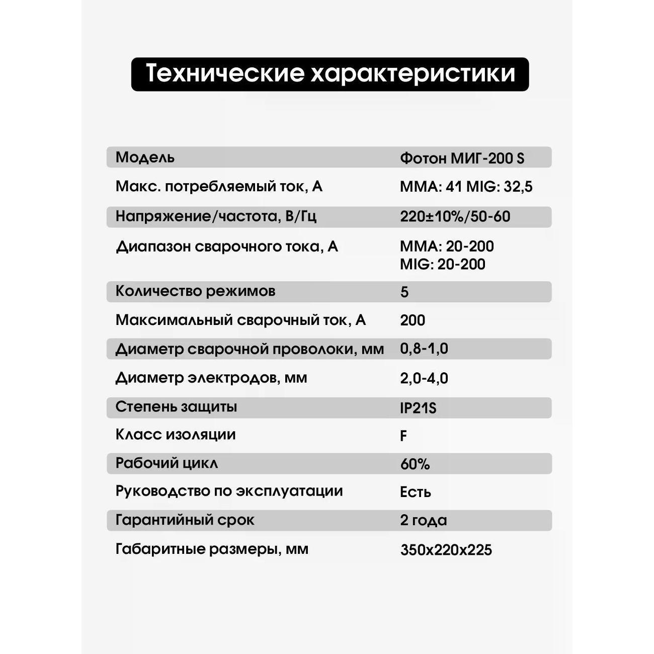 Сварочный аппарат, инвертор Фотон миг 200s