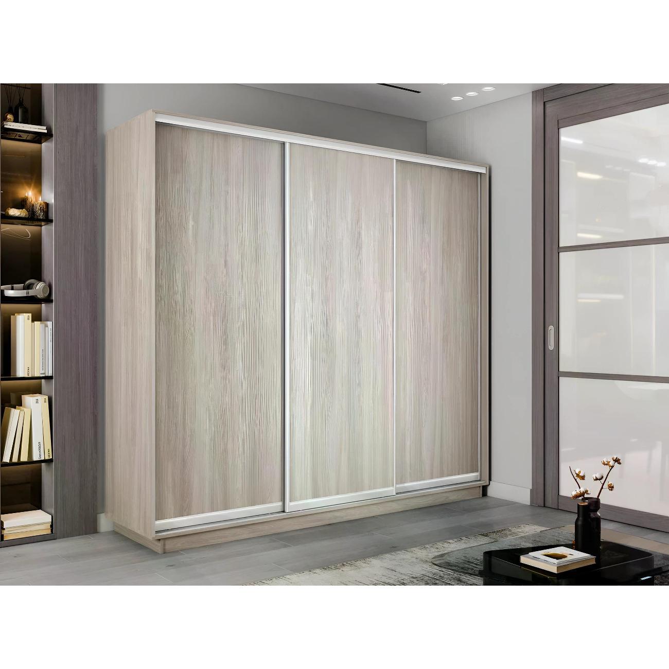 Шкаф-купе Е1 1,8 Экспресс 3-х дверный 180х220х60 ДСП Ясень шимо светлый