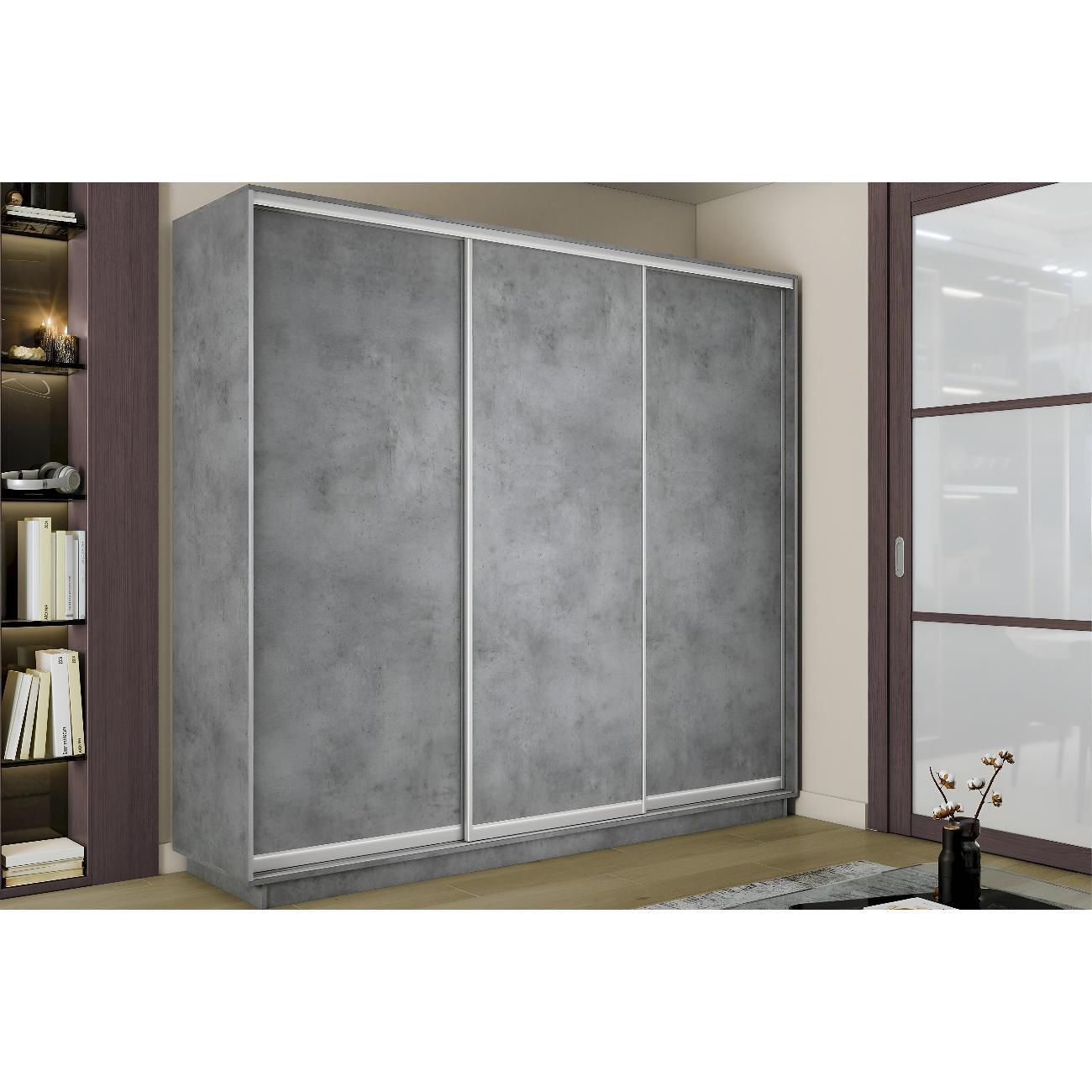 Шкаф-купе Е1 2,4 Экспресс 3-х дверный 240х220х60 ДСП бетон