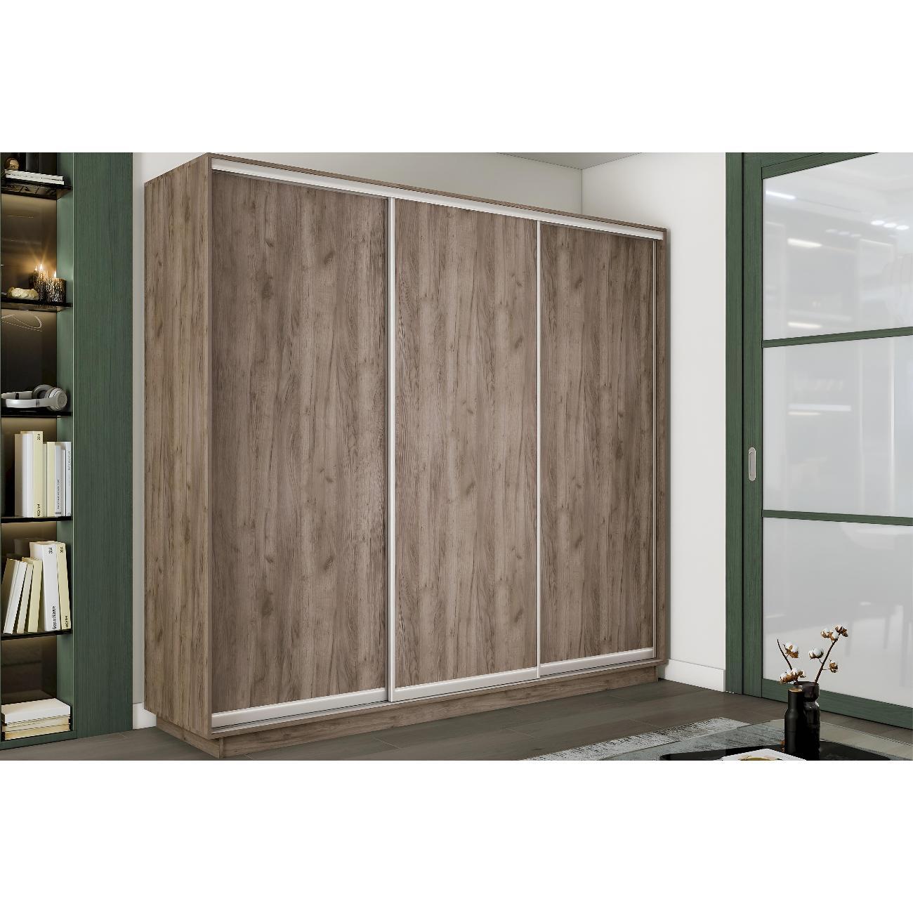 Шкаф-купе Е1 2,4 Экспресс 3-х дверный 240х240х45 ДСП Крафт табачный