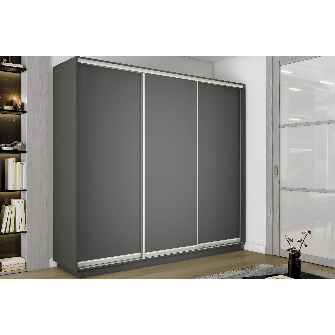 Шкаф-купе Е1 1,8 Экспресс 3-х дверный 180х220х60 ДСП серый Диамант