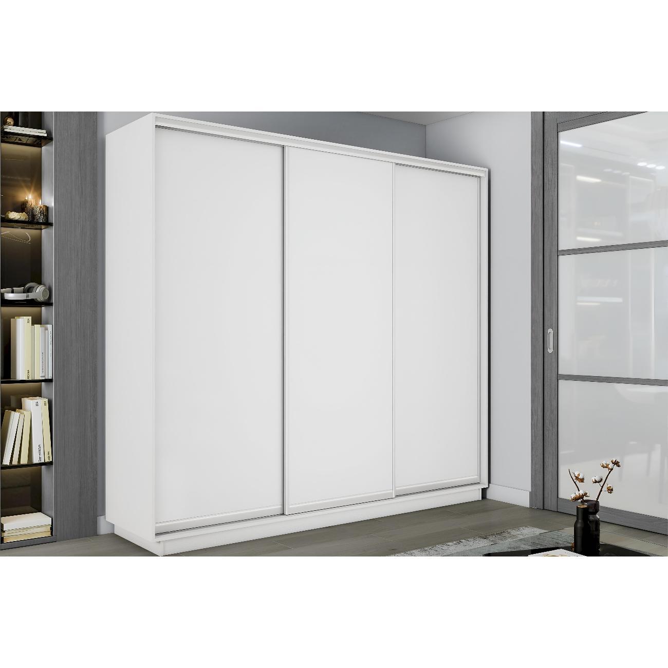 Шкаф-купе Е1 1,8 Экспресс 3-х дверный 180х240х45 ДСП Белый снег