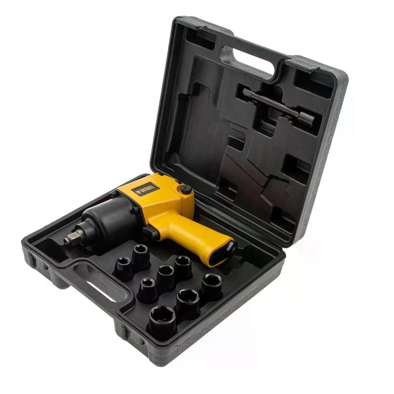 Гайковерт пневматический DENZEL IW860 + набор головок