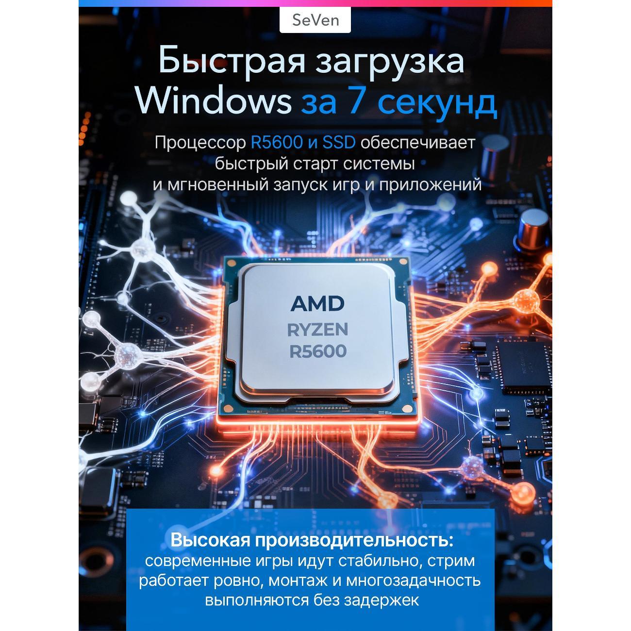 Системный блок Роскомп Ryzen 5 5600, RTX 4060ti 8ГБ, ОЗУ 16ГБ, SSD 1ТВ, B450, 600W