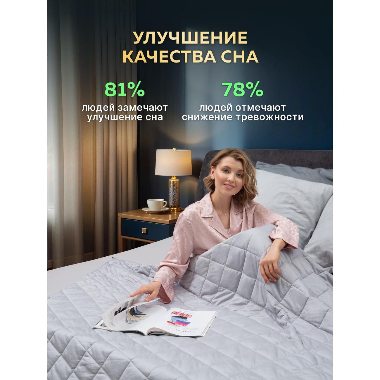 Одеяло WELLINAGRAVITY Тяжелое одеяло 4 кг 140х205 1.5 спальное