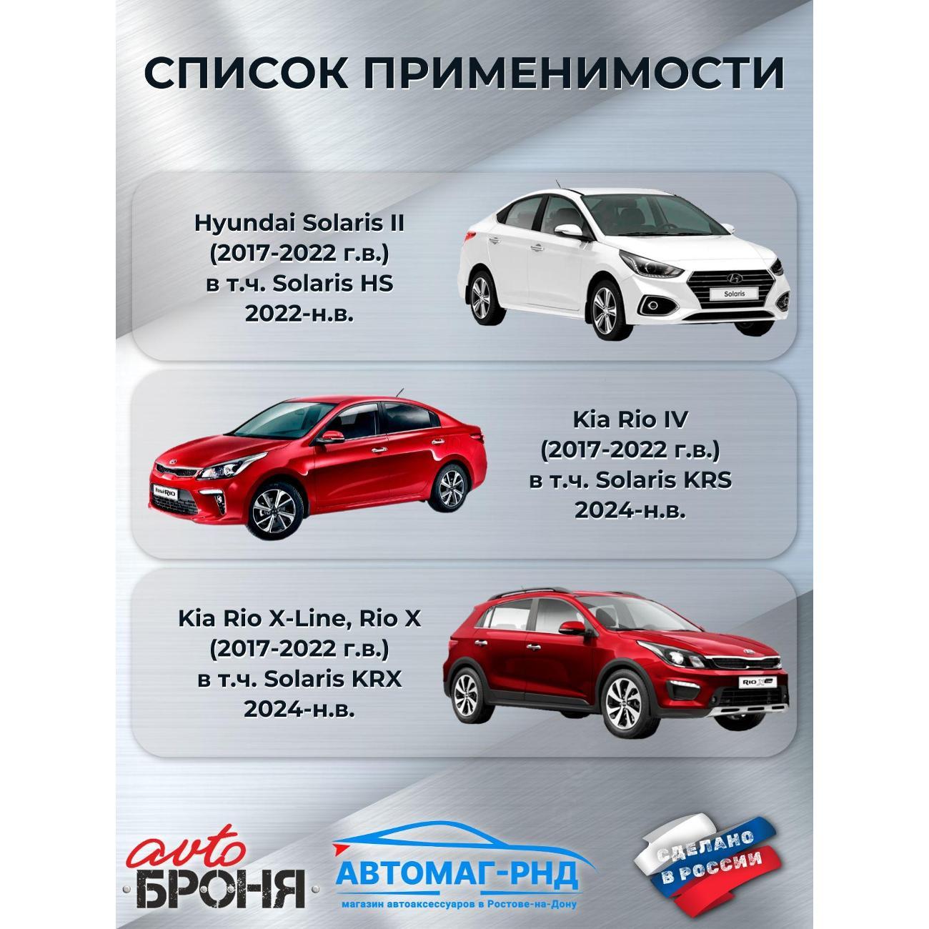Защита картера АвтоБроня Hyundai Solaris II 2017-2020 2020-н.в./Kia Rio IV седан 2017-2020 2020-н.в./Rio X хэтчбек 2020-н.в./Rio X-Line хэтчбек 2017-2021