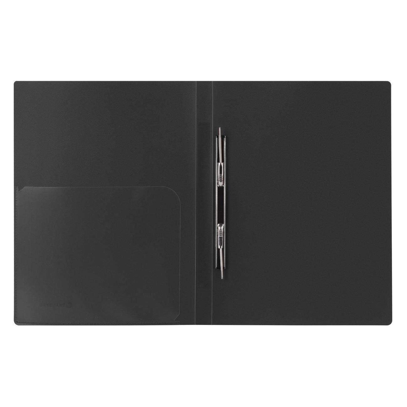 Папка Brauberg Папка-мет.скоросш BRAUBERG Диагональ черн до 100л