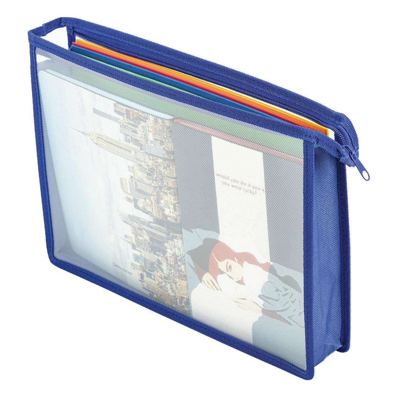 Папка Пифагор Папка д/тетрадей ПИФАГОР А4 молния сверху Синяя