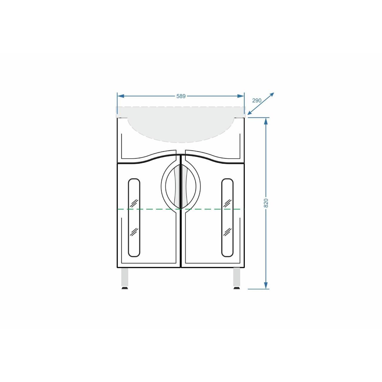 Тумба для ванной Stella Polar Сильва 60