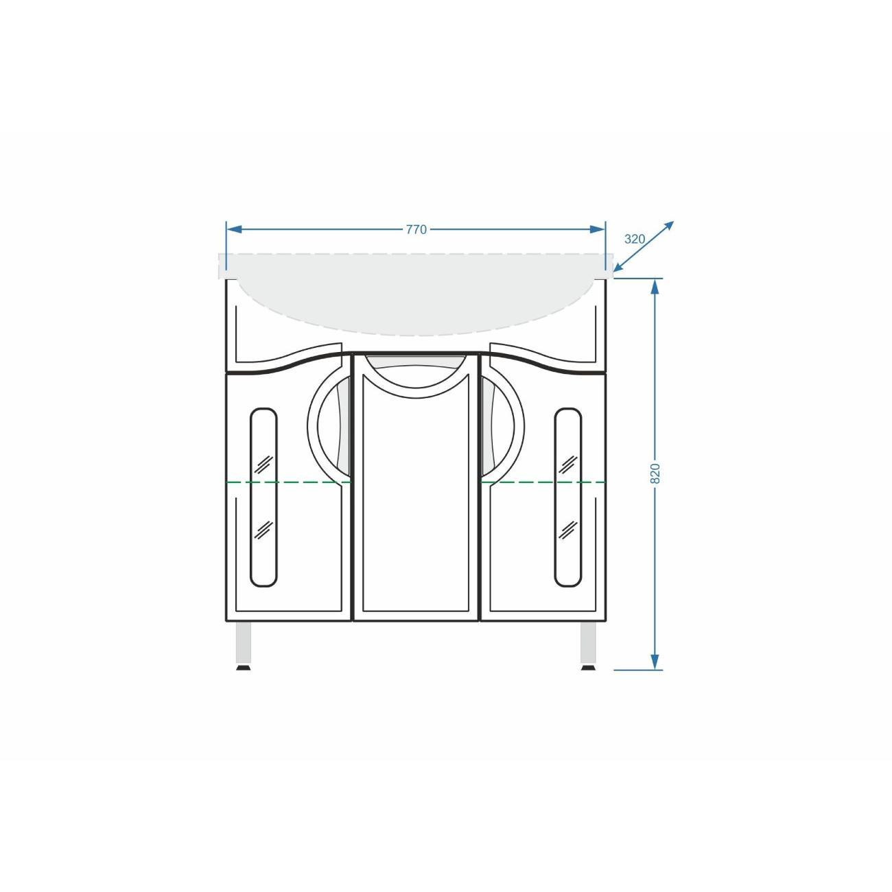 Тумба для ванной Stella Polar Сильва 80