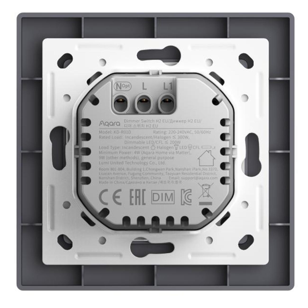 Умный настенный диммер Aqara H2 KD-R01D, графитовый