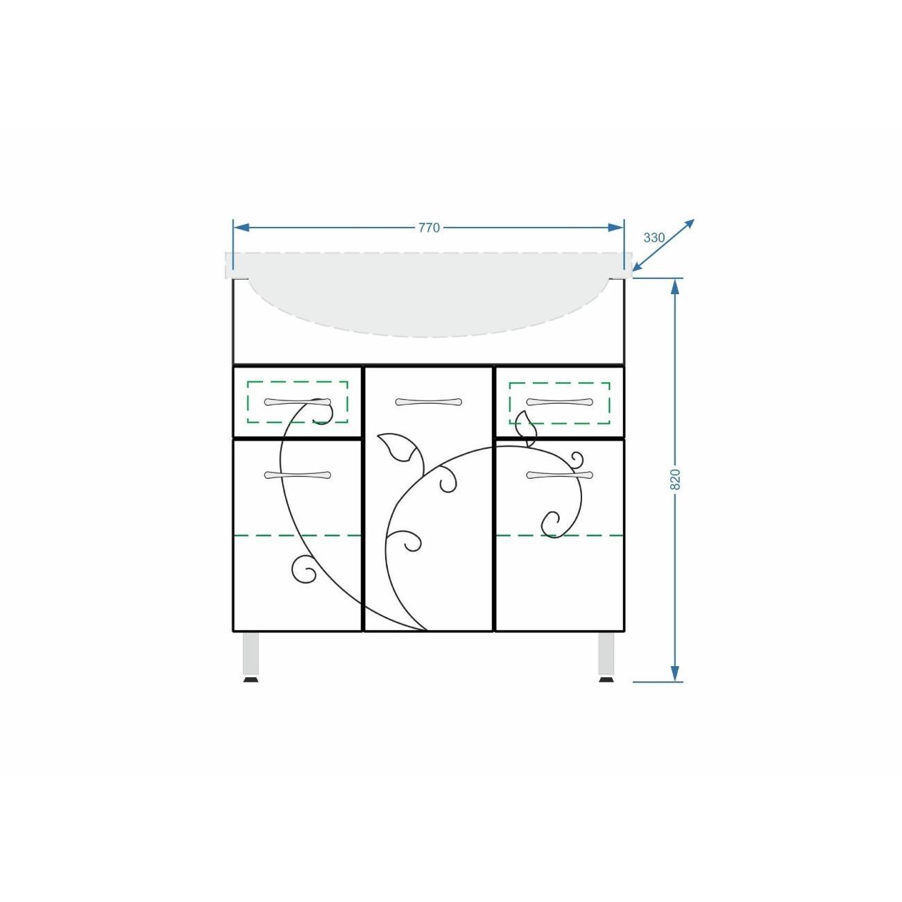 Тумба для ванной Stella Polar Фантазия 80