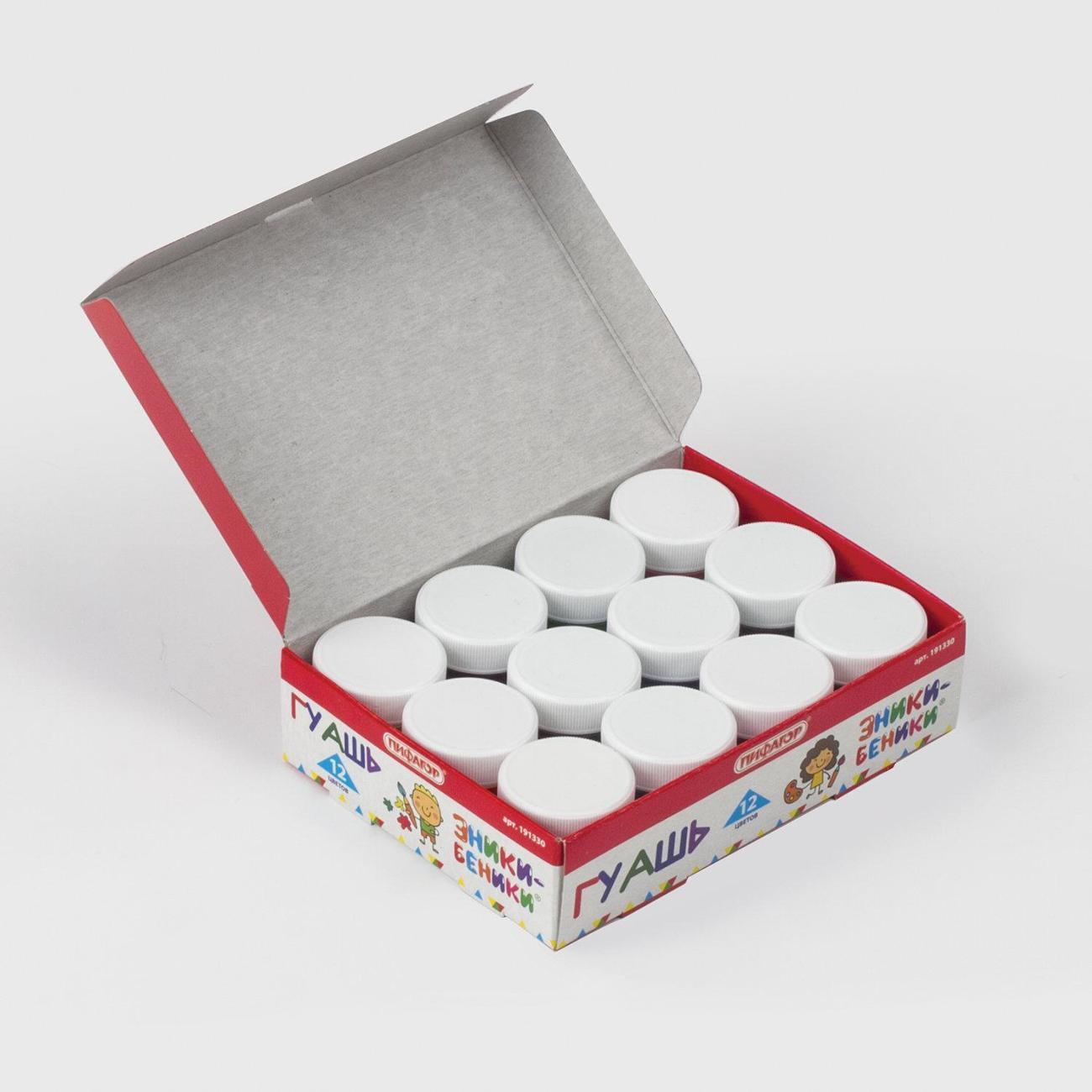 Краска художественная Пифагор Гуашь ПИФАГОР ЭНИКИ-БЕНИКИ 12цв по 10мл