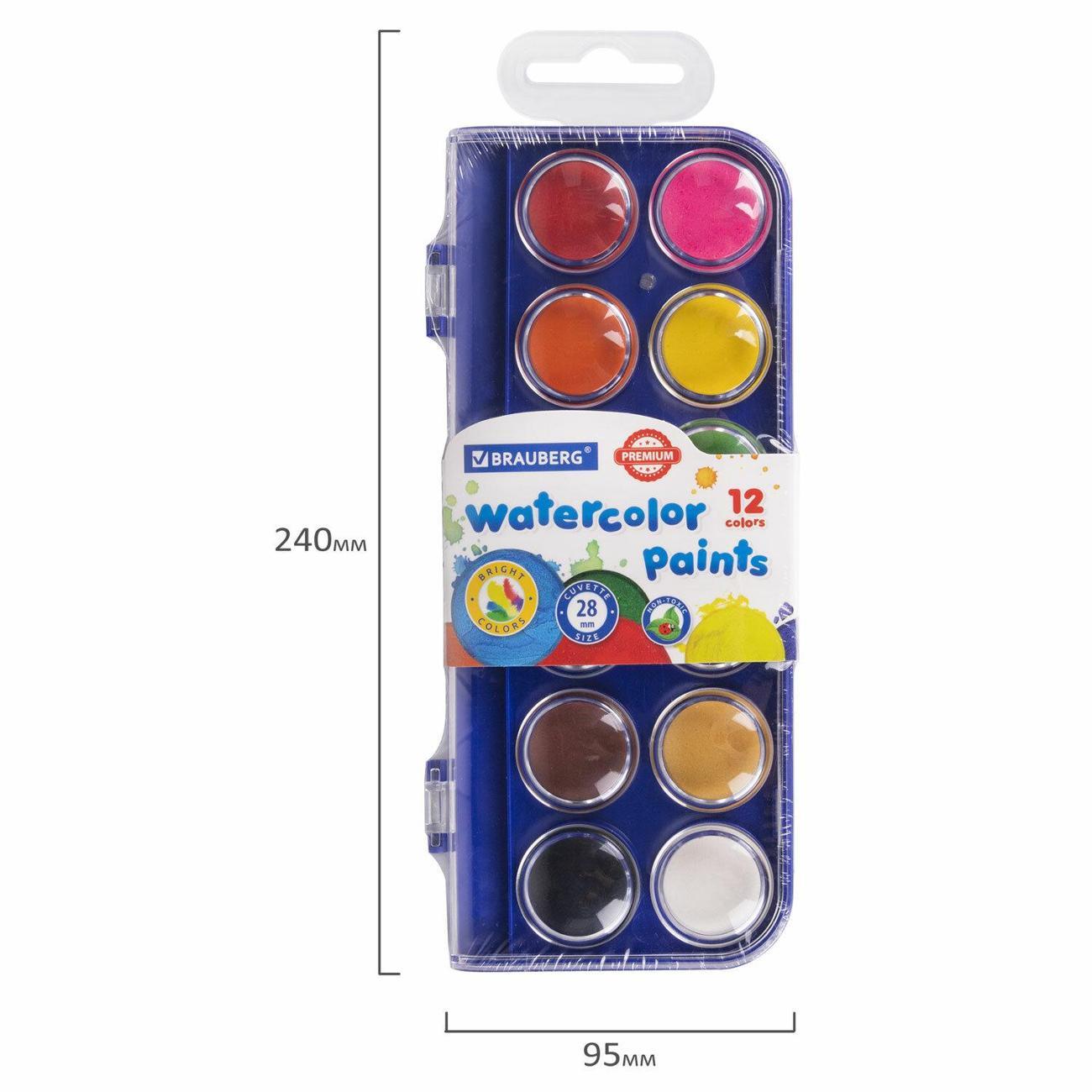 Краска художественная Brauberg Краски акварельные BRAUBERG Premium 12цв
