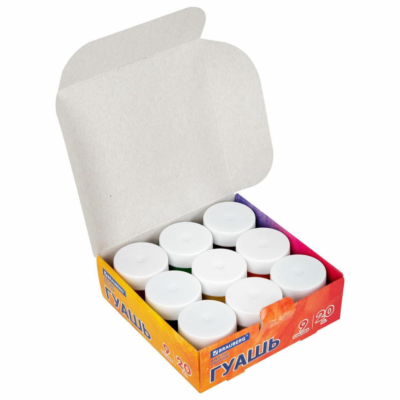 Краска художественная Brauberg Гуашь BRAUBERG ЗАМОК 9цв по 20 мл