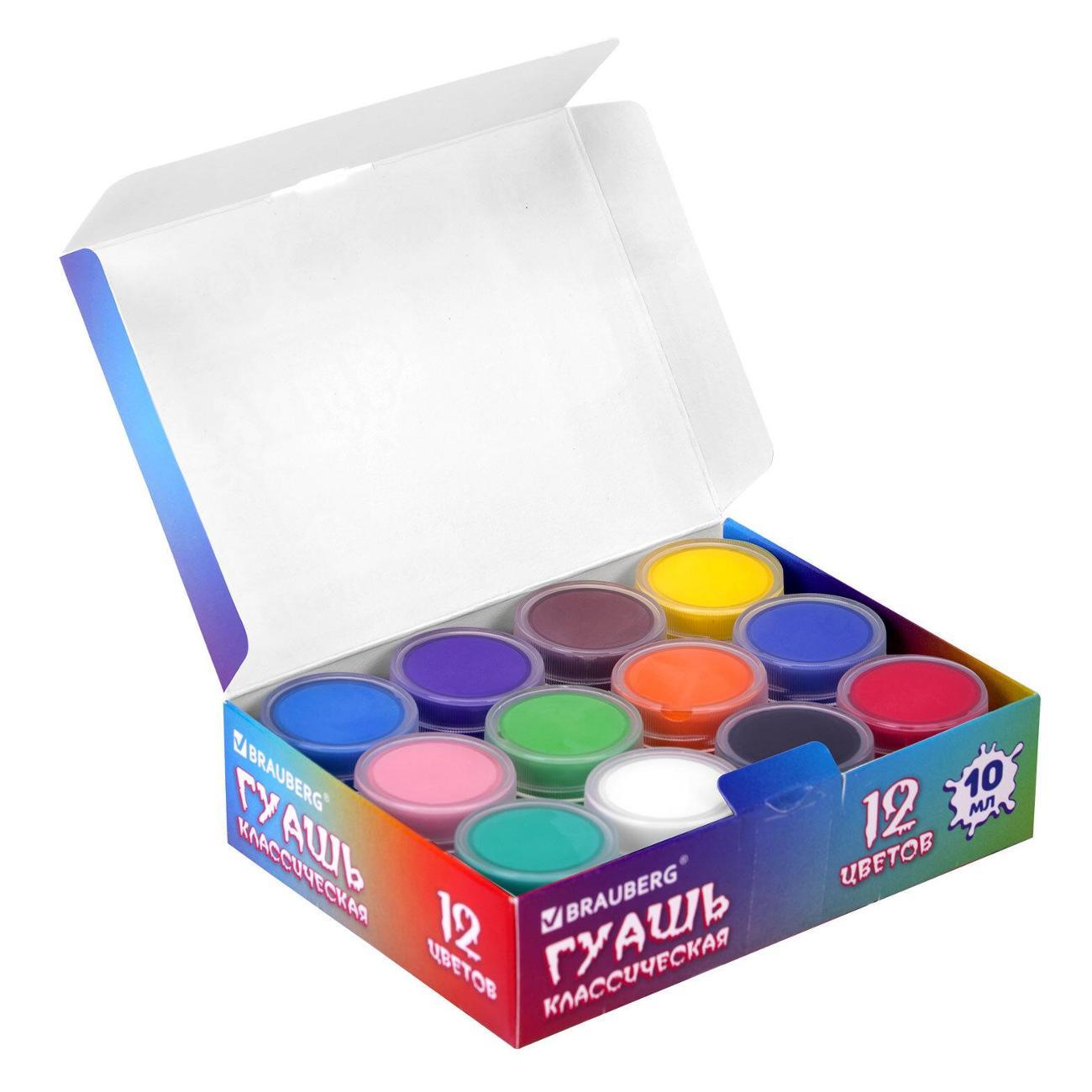 Краска художественная Brauberg Гуашь BRAUBERG МОНСТРИКИ 12цв по 10мл