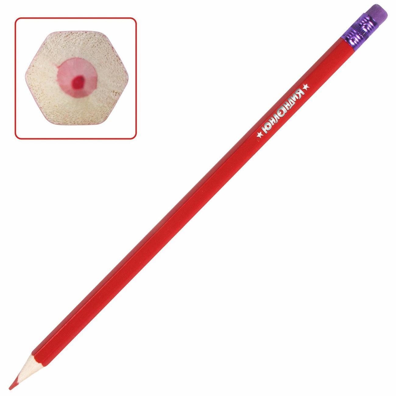 Карандаш Юнландия Карандаши стираемые цветные ЮНЛАНДИЯ 12цв дерево