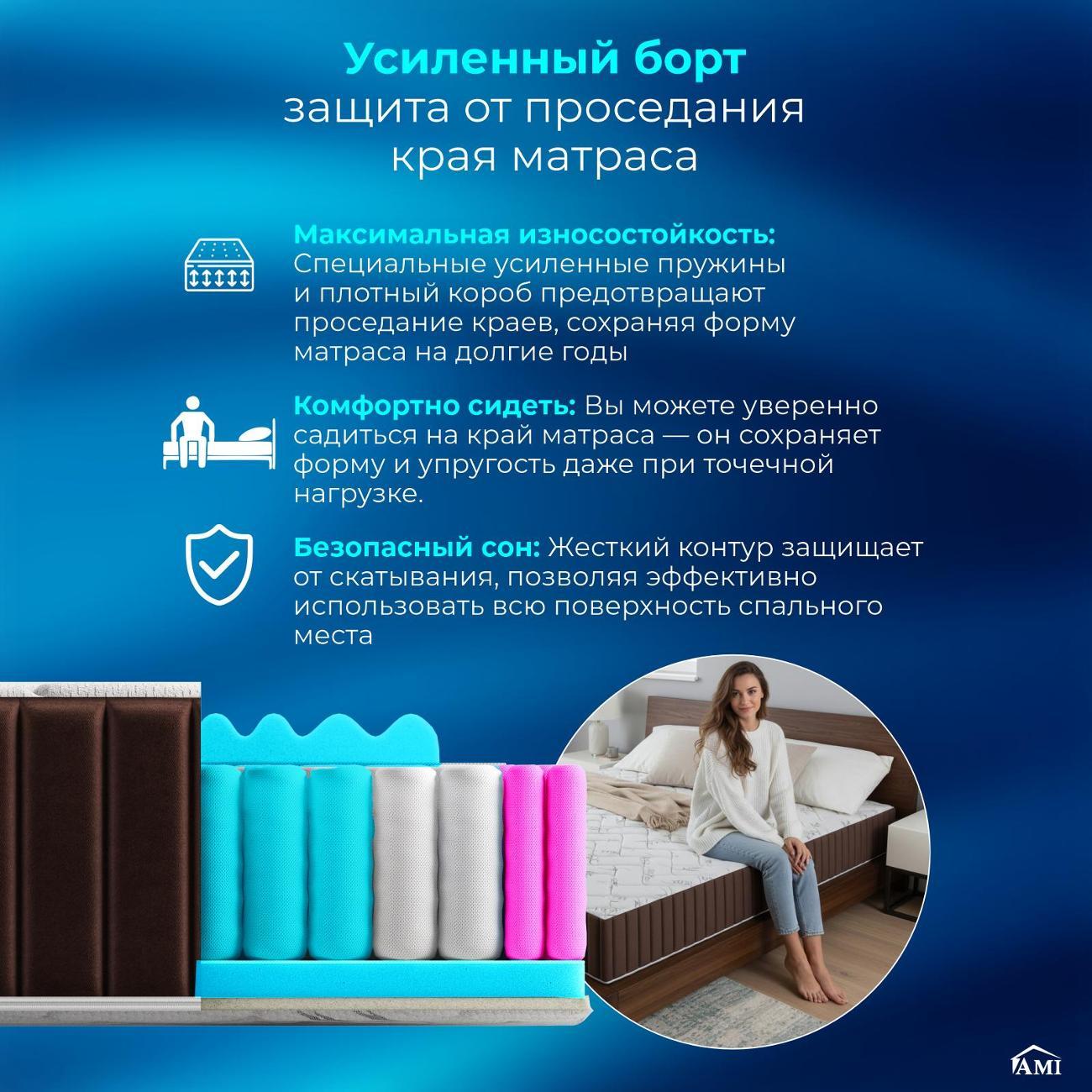 Матрас Ami Эксперт 80х200 скрутка односпальный