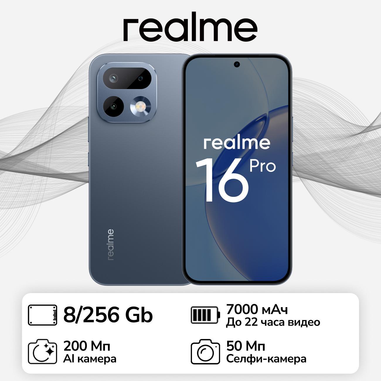 Смартфон realme 16 Pro 5G RMX5120 8/256 Гб Графитовый