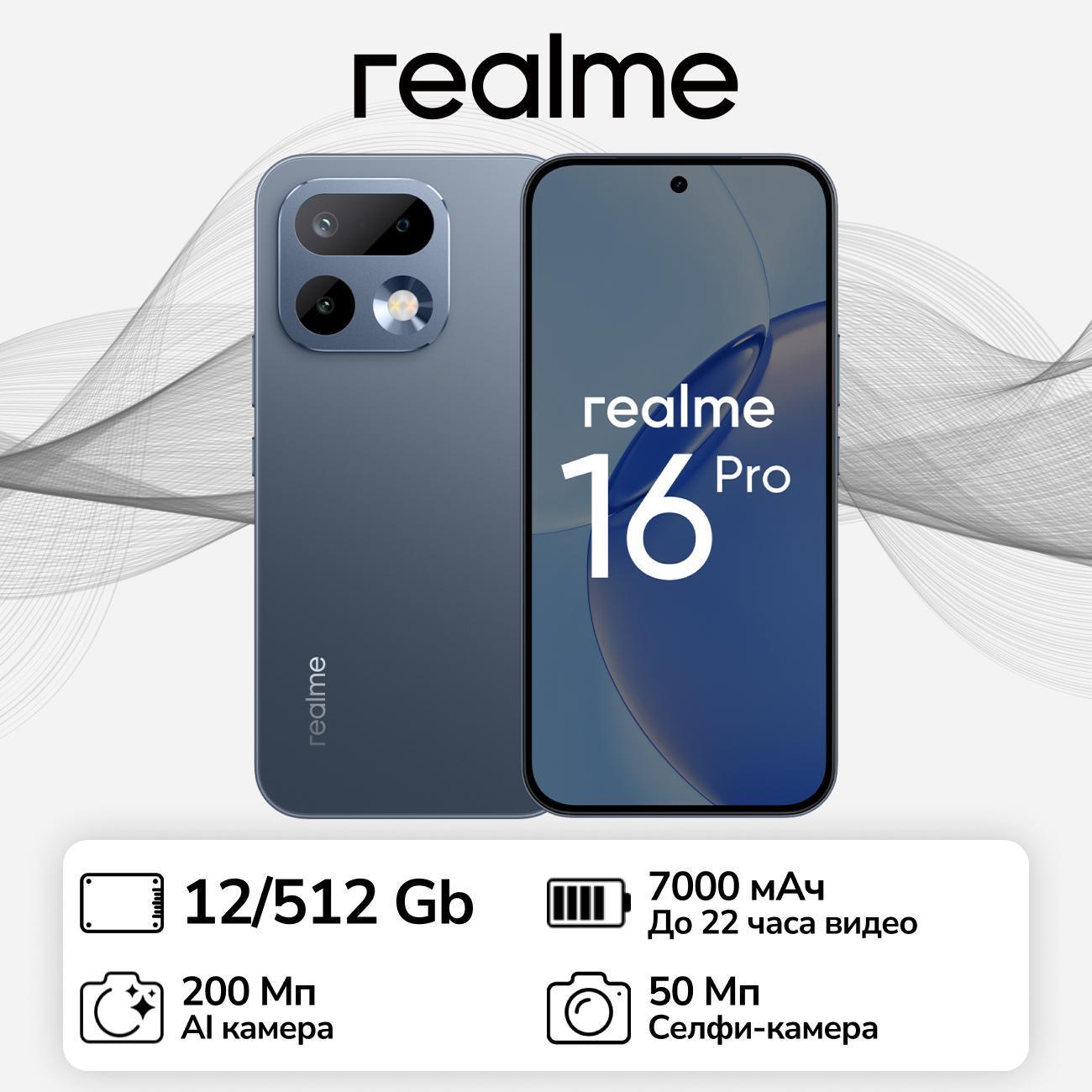 Смартфон realme 16 Pro 5G RMX5120 12/512 Гб Графитовый