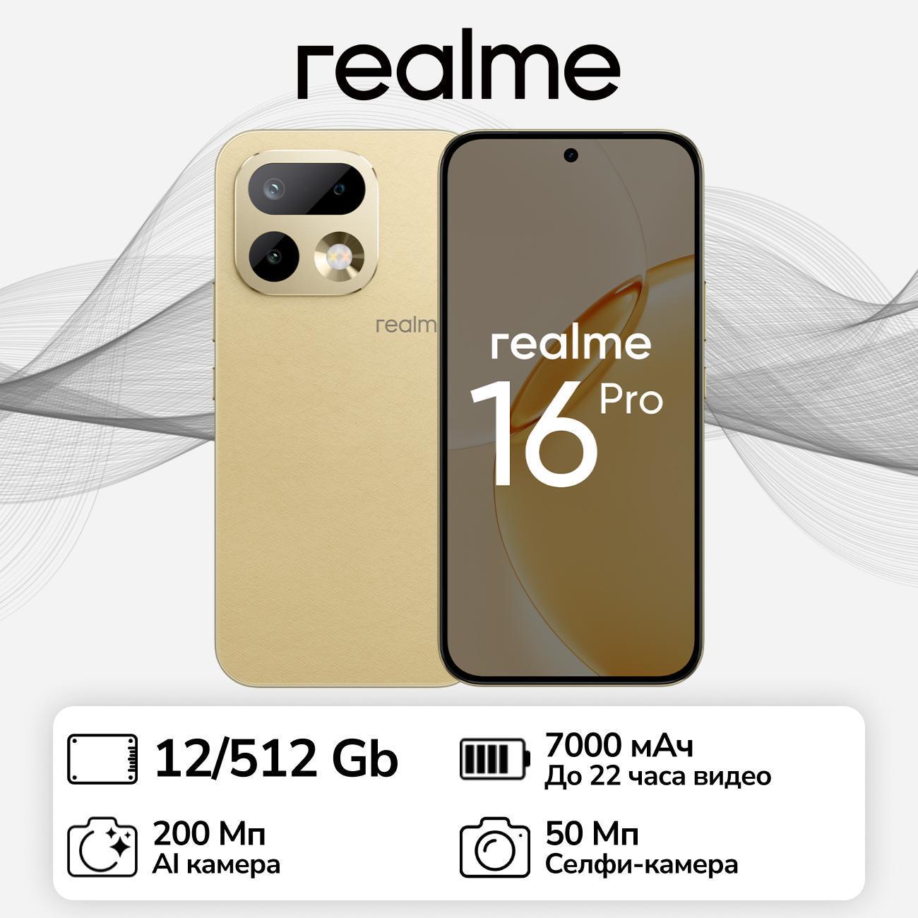 Смартфон realme 16 Pro 5G RMX5120 12/512 Гб Бежевый фото