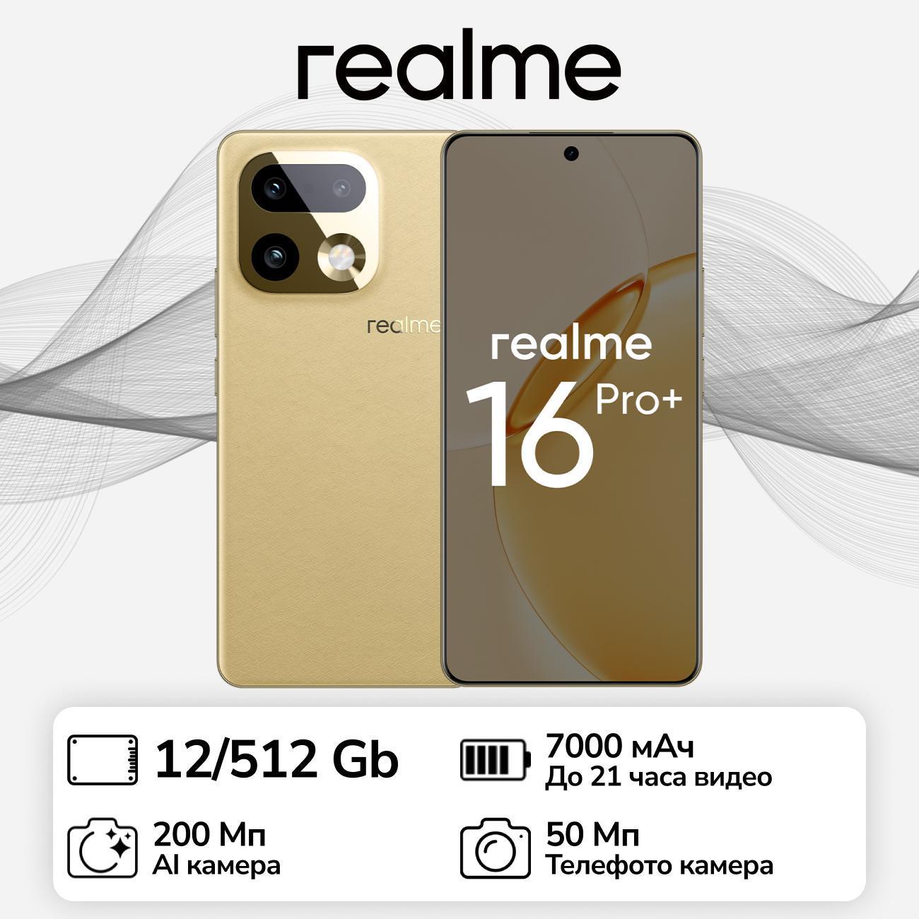 Смартфон realme 16 Pro+ 5G RMX5131 12/512 Гб Бежевый