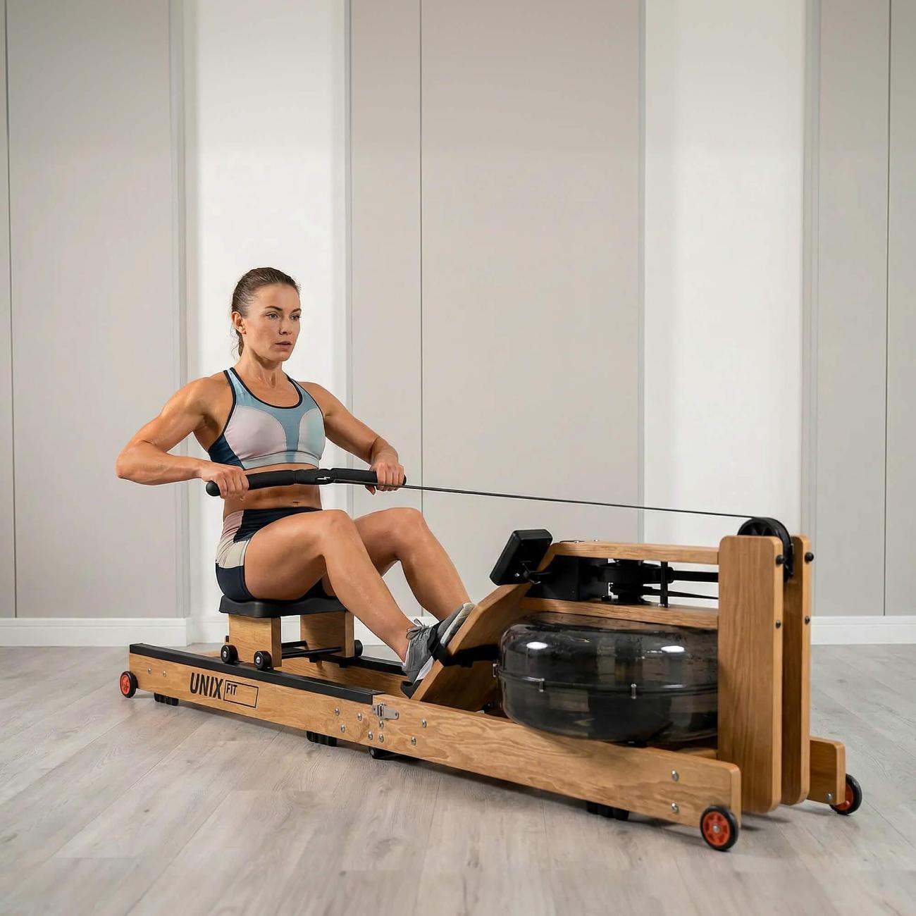 Гребной тренажер UNIX Fit Светлое дерево / Wood Rower Light