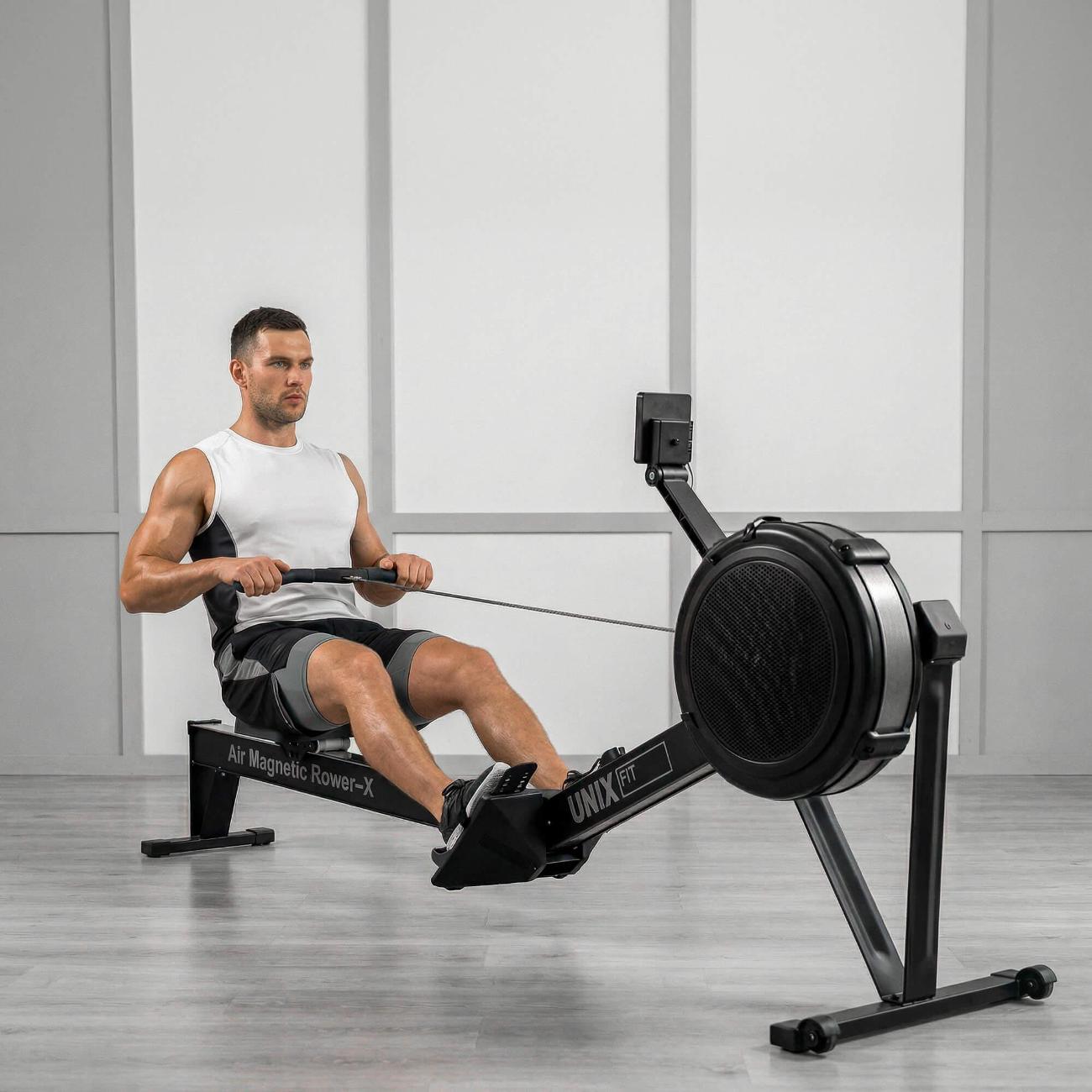 Гребной тренажер UNIX Fit водушно-магнитный / Air Magnetic Rower-X