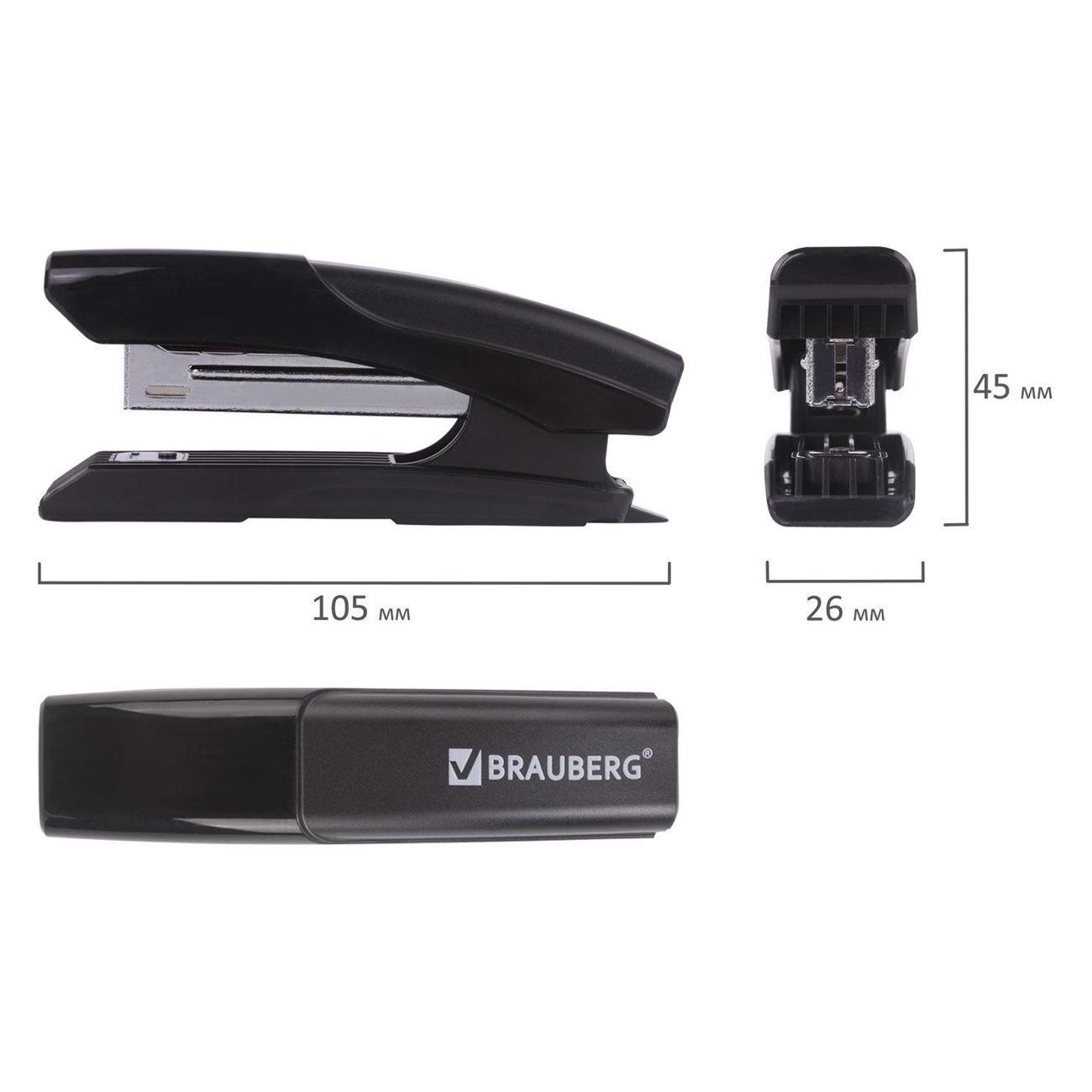 Степлер канцелярский Brauberg Степлер BRAUBERG Black Jack №10 до 18л черный