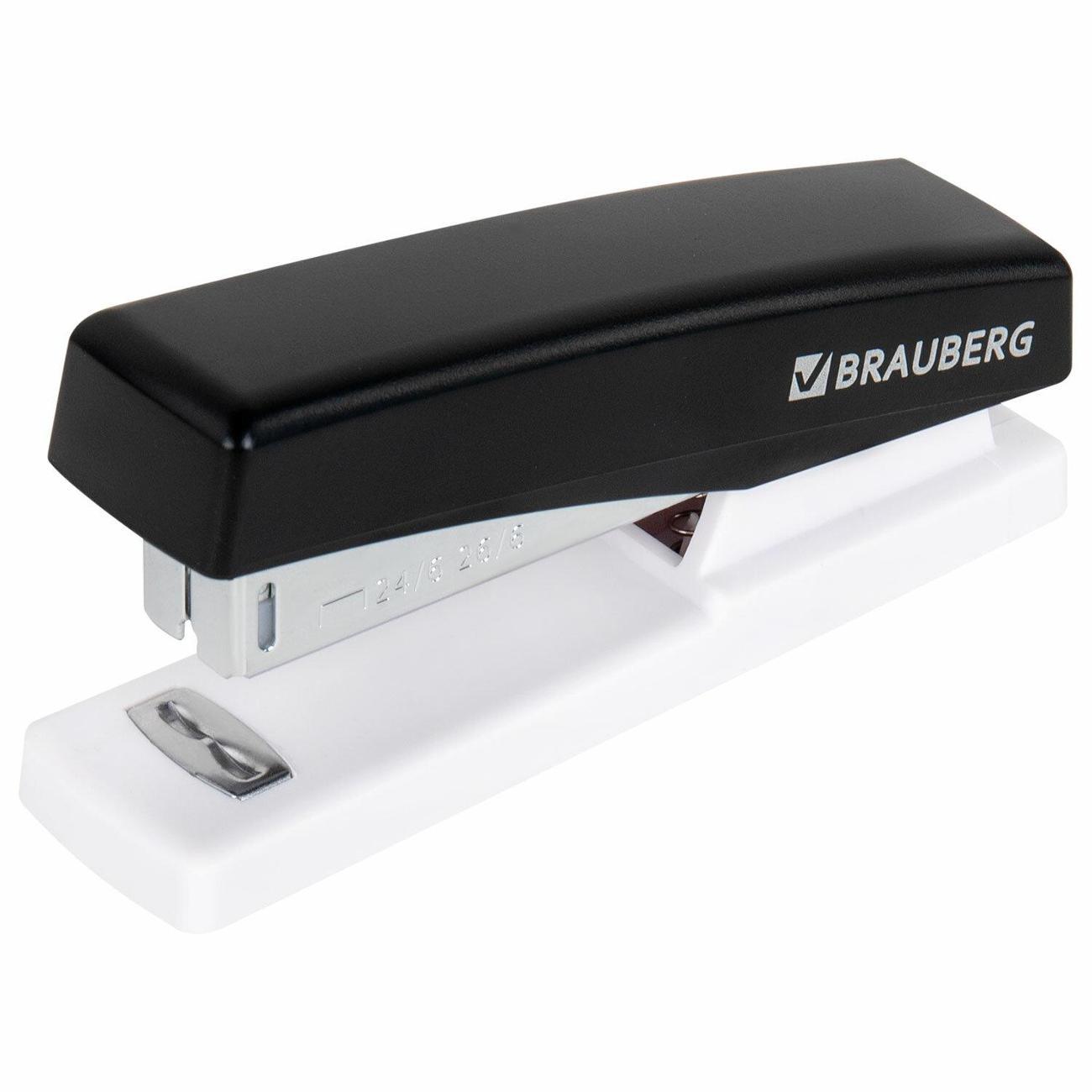 Степлер канцелярский Brauberg Степлер №24/6, 26/6 BRG STYLE до 25л черный