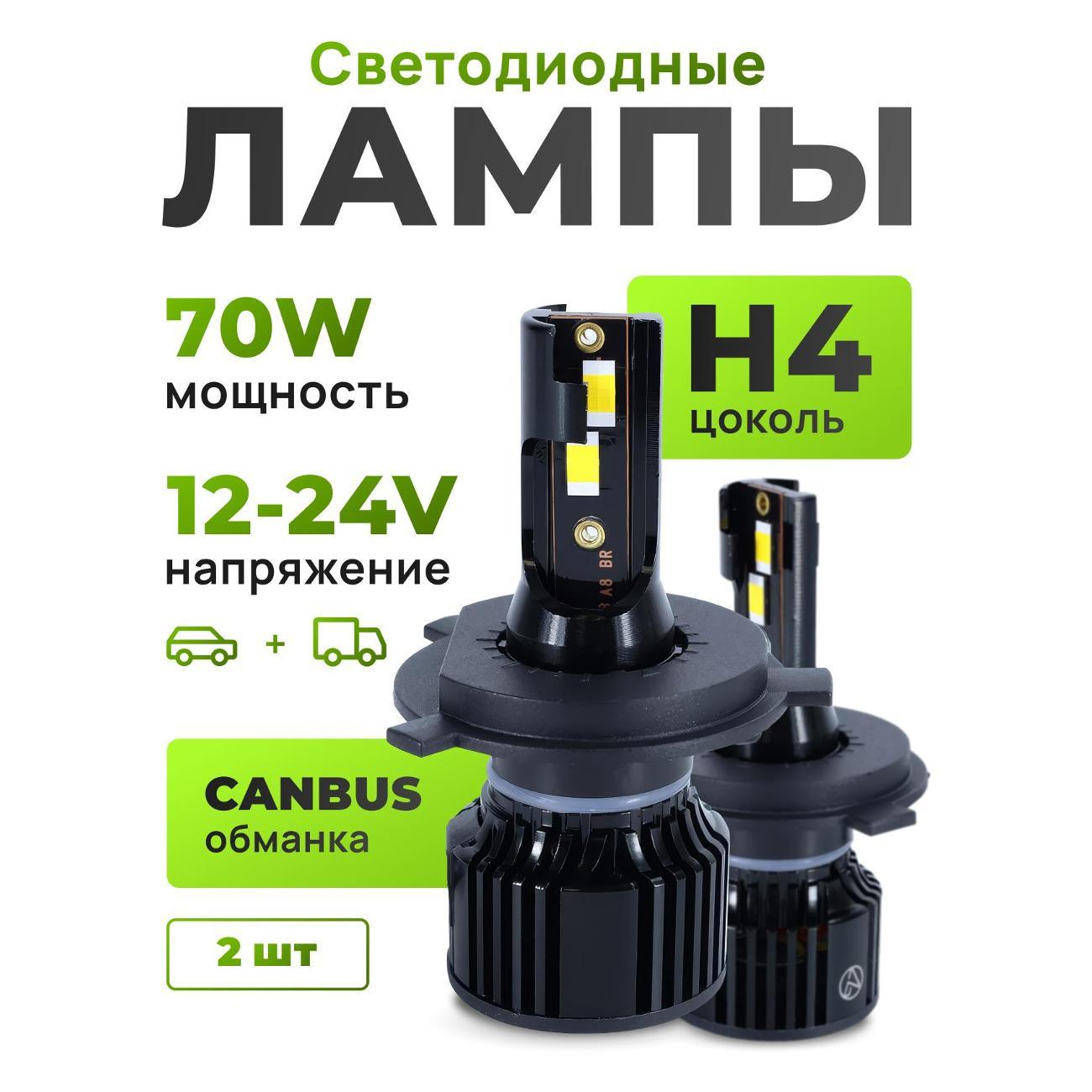 Лампа автомобильная ZMB Автомобильные светодиодные лампы цоколь H4