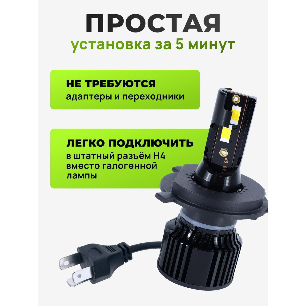 Лампа автомобильная ZMB Автомобильные светодиодные лампы цоколь H4