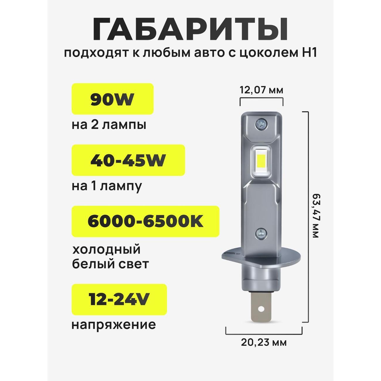 Лампа автомобильная ZMB Автомобильные светодиодные лампы цоколь H1