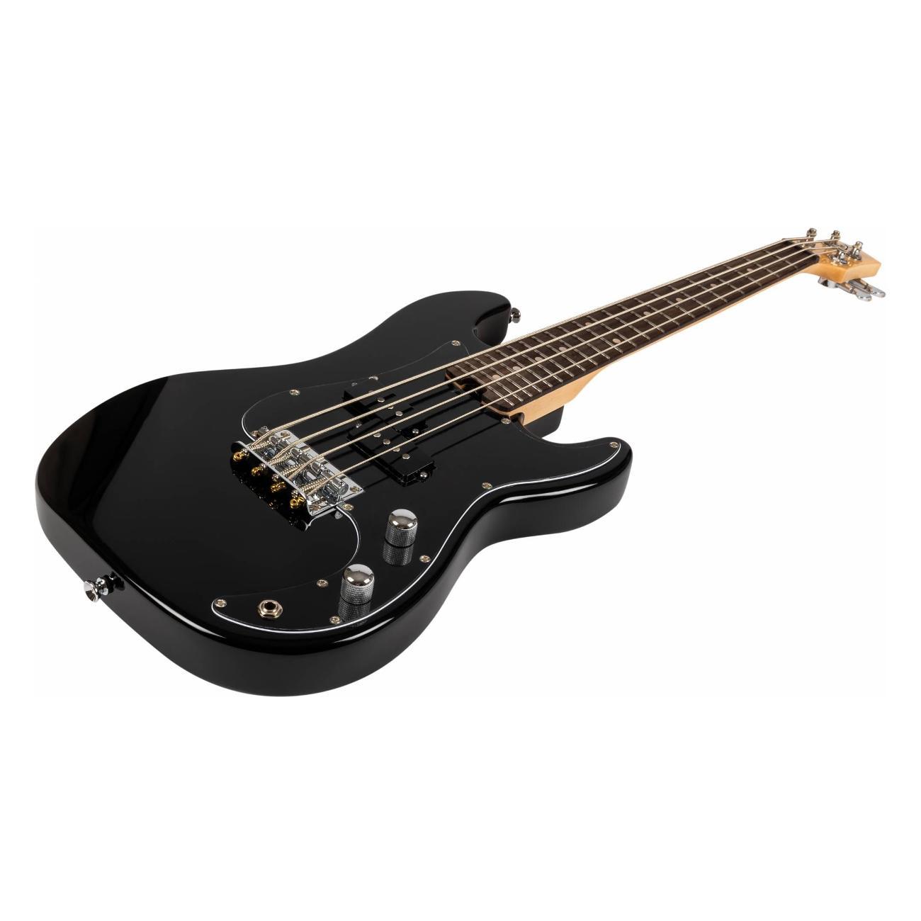 Бас-гитара FLIGHT FLIGHT Mini Bass Lite BK - бас-гитара уменьшенная, цвет черный, чехол в комплекте