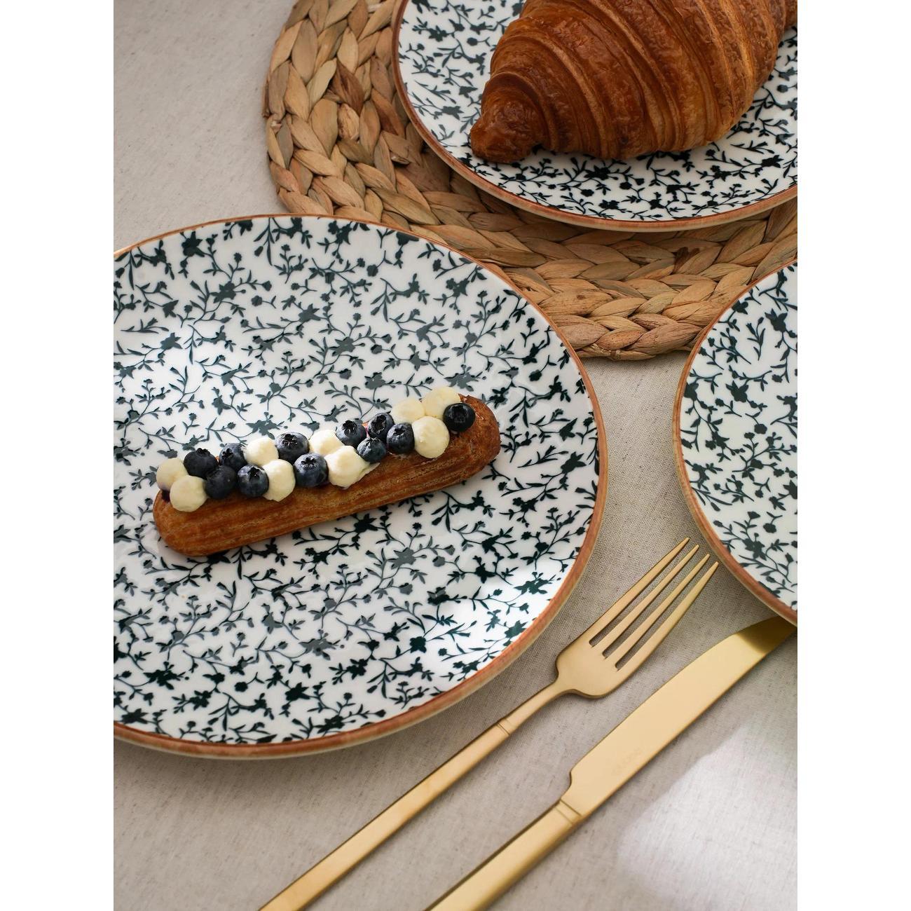 Тарелка BONNA 2 шт., серия Calif, d=25 см, фарфор, белый, синий