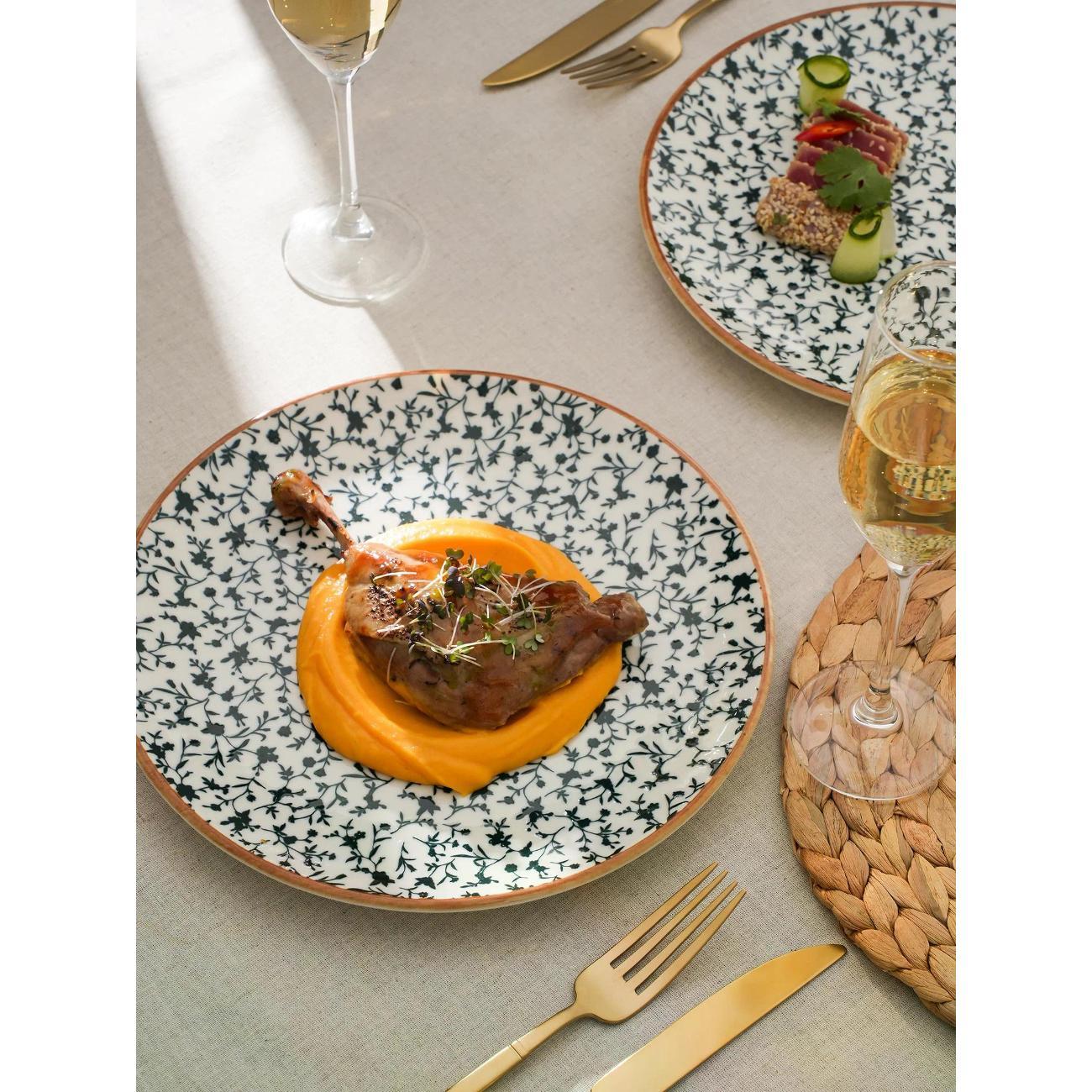 Тарелка BONNA 2 шт., серия Calif, d=25 см, фарфор, белый, синий