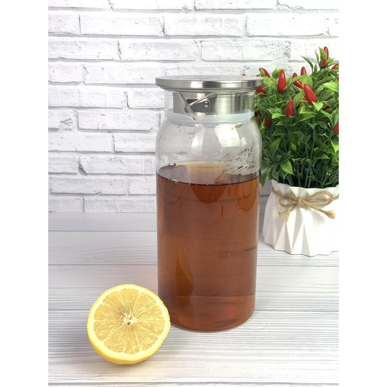 Графин RasheL 1,5 л из жаропрочного стекла с крышкой-фильтром