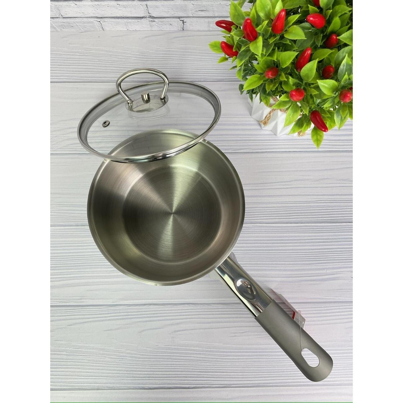 Ковш Zeidan 1,6 л с крышкой из нержавеющей стали с толстым дном