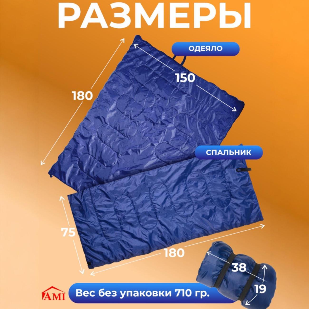 Спальный мешок Ami Cozy синий туристический зимний