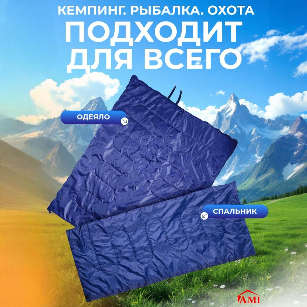Спальный мешок Ami Cozy синий туристический зимний