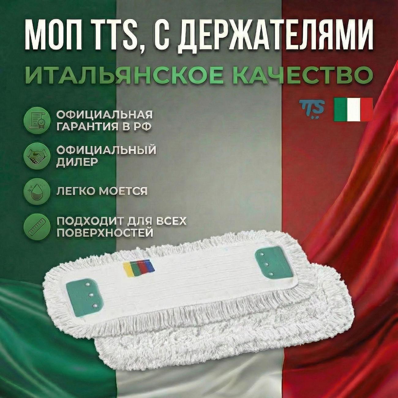 Насадка для швабры TTS Моп с держателями, полиэстер-хлопок, 40*13см (00000547)