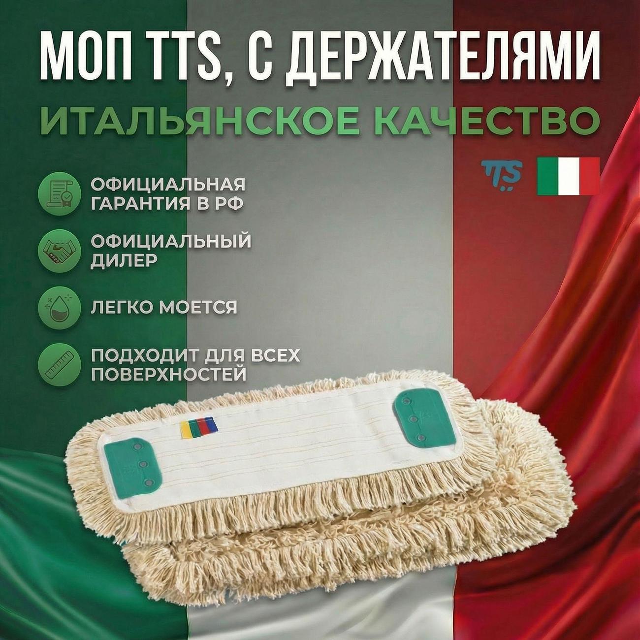 Насадка для швабры TTS Моп с держателями, полиэстер-хлопок, 40*13см (00000548)