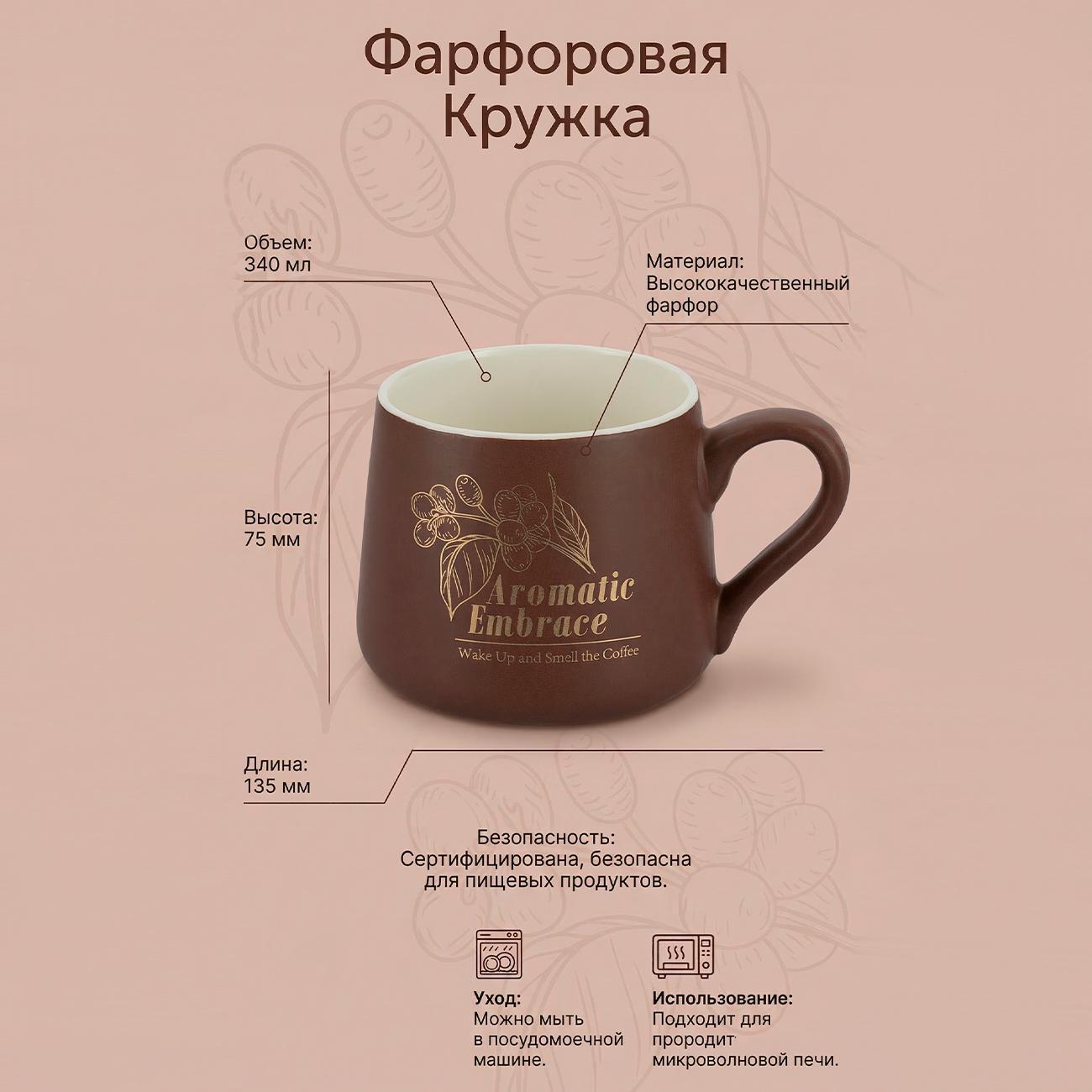 Кружка 340мл (фарфор) REGENT inox di PORCELLANA